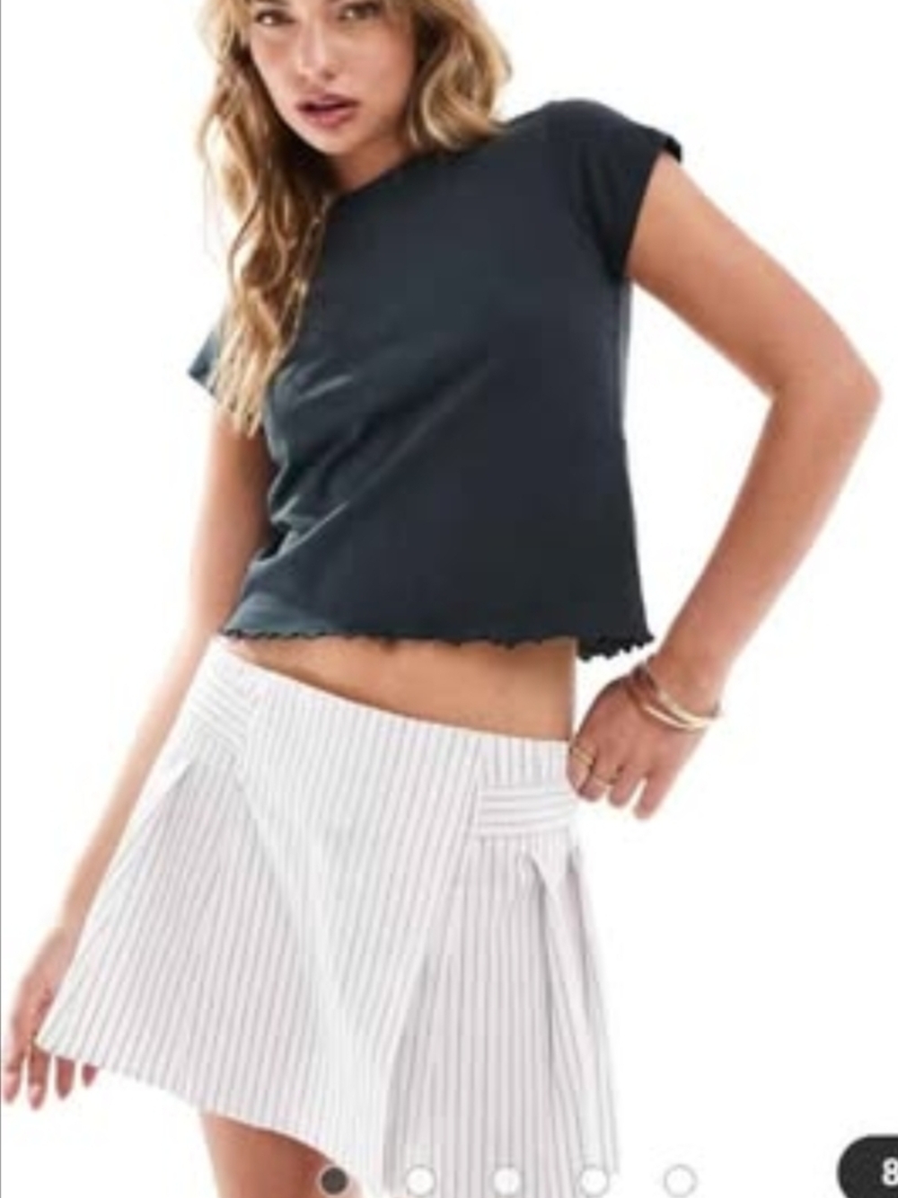 ASOS Pinstripe Pleated Skort (Size 12)